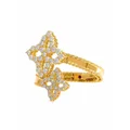Roberto Coin 18kt yellow gold Diamond Princess diamond double flower ring