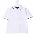 Emporio Armani Kids logo-patch short-sleeved polo shirt - White