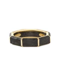 David Yurman 18kt gold 8mm faceted forged carbon band ring - Black