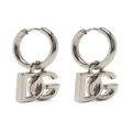 Dolce & Gabbana logo-plaque hoop earrings - Silver