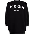 MSGM brushstroke-logo sweatshirt dress - Black