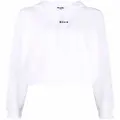MSGM logo-print pullover hoodie - White
