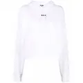 MSGM logo-print pullover hoodie - White