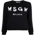 MSGM logo-print crew neck sweatshirt - Black