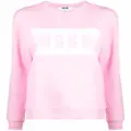 MSGM crew neck logo-print sweatshirt - Pink