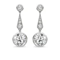 Pragnell Vintage 1911-1940 18kt white gold Art Deco diamond drop earrings - Silver