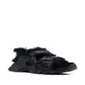 Balenciaga faux-fur Track sandals - Black