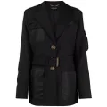 Versace long-sleeve belted jacket - Black