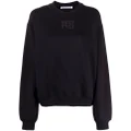Alexander Wang logo-print crew neck sweatshirt - Black