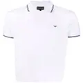 Emporio Armani logo-print cotton polo shirt - White
