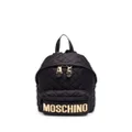 Moschino logo-plaque quilted backpack - Black