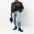Dolce & Gabbana multi-pocket leather biker jacket - Black