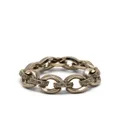 hum 18kt gold chain link diamond ring - Silver