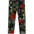 Dolce & Gabbana Kids Interlock rose-print leggings - Black