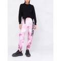 Moschino abstract-print branded track trousers - Pink