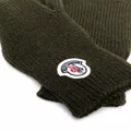 Moncler logo patch knitted gloves - Green