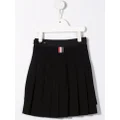 Thom Browne Kids pleated wool skirt - Black
