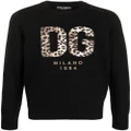 Dolce & Gabbana logo-patch wool sweatshirt - Black
