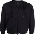 Giorgio Armani Blouson embossed-logo zip-up hoodie - Blue