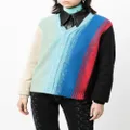 Raf Simons embroidered-logo funnel neck scarf - Blue