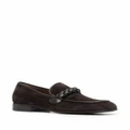 Gianvito Rossi Massimo braid-embellished suede loafers - Brown