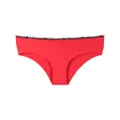 Karl Lagerfeld logo tape-trimmed bikini bottoms - Red