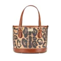 Dolce & Gabbana small Crespo leopard-print bucket bag - Brown
