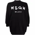MSGM logo-print sweatshirt dress - Black