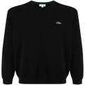Lacoste crocodile-embroidered cotton sweatshirt - Black
