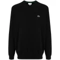 Lacoste crocodile-embroidered cotton sweatshirt - Black