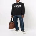 MSGM logo-print crew neck sweater - Black