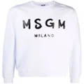 MSGM logo-print crew neck sweatshirt - White