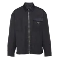 Prada Re-Nylon zip-front logo-plaque shirt - Black