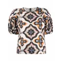 Ulla Johnson Gaia geometric-print cotton blouse - Neutrals