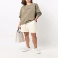 Nanushka embroidered-logo organic cotton shorts - Neutrals
