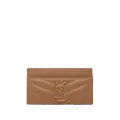 Saint Laurent Monogram chevron-quilted cardholder - Brown