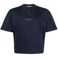 Marni logo-print cotton T-shirt - Blue