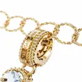 Dolce & Gabbana 18kt yellow gold E letter gemstone pendant