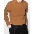 Nanushka front-zip cropped knitted jumper - Brown