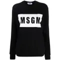 MSGM logo-print cotton sweatshirt - Black
