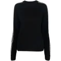 Karl Lagerfeld logo-sleeve cashmere sweatshirt - Black
