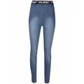 Philipp Plein logo-waistband leggings - Blue