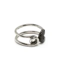 Ileana Makri 18kt white gold safety pin diamond ring - Silver