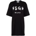 MSGM logo-printed T-shirt dress - Black