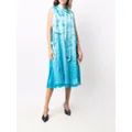 Balenciaga crinkled-effect sleeveless dress - Blue