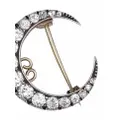 Pragnell Vintage 18kt yellow gold and silver crescent moon diamond brooch