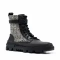 Moncler tweed-panelled mid-calf boots - Black