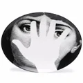 Fornasetti graphic-print porcelain wall plate - Black
