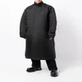 Yohji Yamamoto concealed-front fastening coat - Black