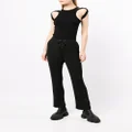 Dion Lee ribbed lace-up trousers - Black
